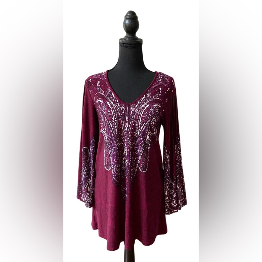 Effortless Style by Citiknits: Purple Boho Tunic Style Blouse